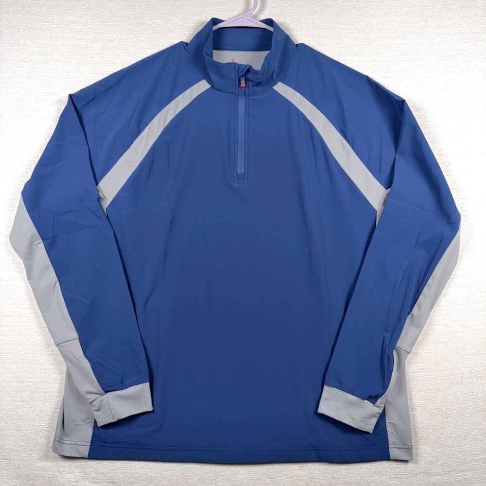 Stitch Golf 1/4 Zip Pullover Mens XL Blue Grey SWS Weather System Windbreaker